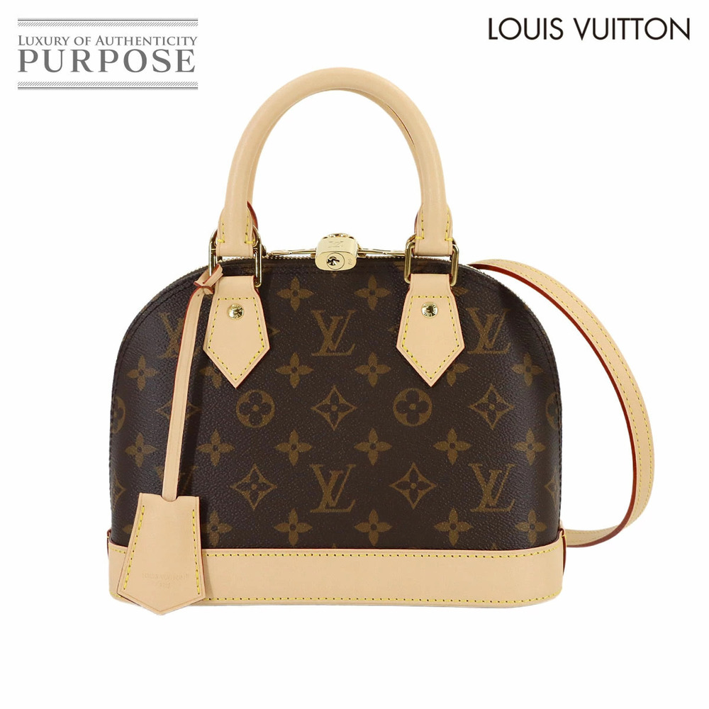 Louis Vuitton Monogram Alma Hand Top Handle Bag Canvas Leather Brown